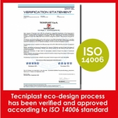 Tecniplast réduit l'impact environnemental des produits et services pour une planète plus verte. Le processus d'éco-conception TP a été vérifié et approuvé selon la norme ISO 14006